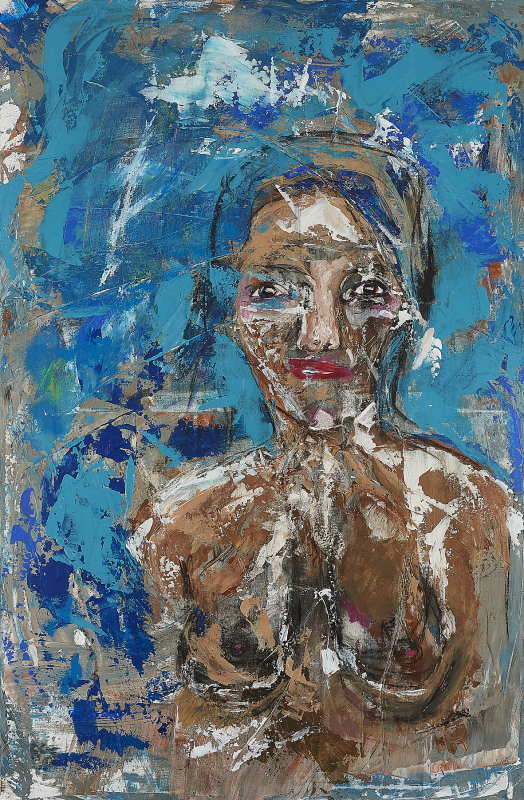"She" | Monika Kustermann 75x115cm Mixed Media auf Leinwand